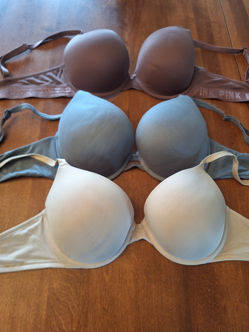 PINK Victoria's Secret Push-up - Neutral Beige/Grey Set, 36D